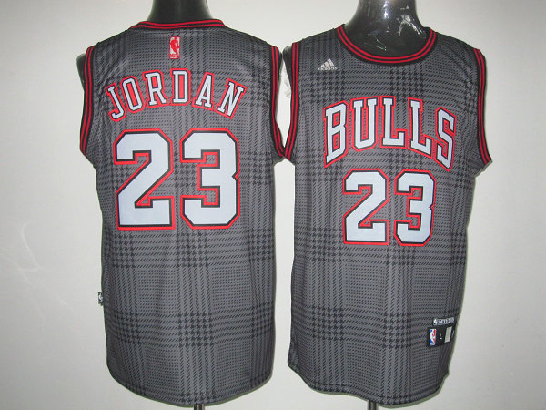 NBA Chicago Bulls 23 Michael Jordan Black Square Swingman Jersey